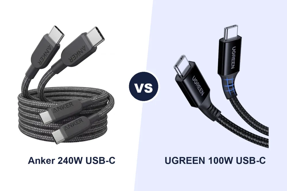 Best USB-C Charging Cable: Anker 240W 2-Pack vs UGREEN 100W Compared