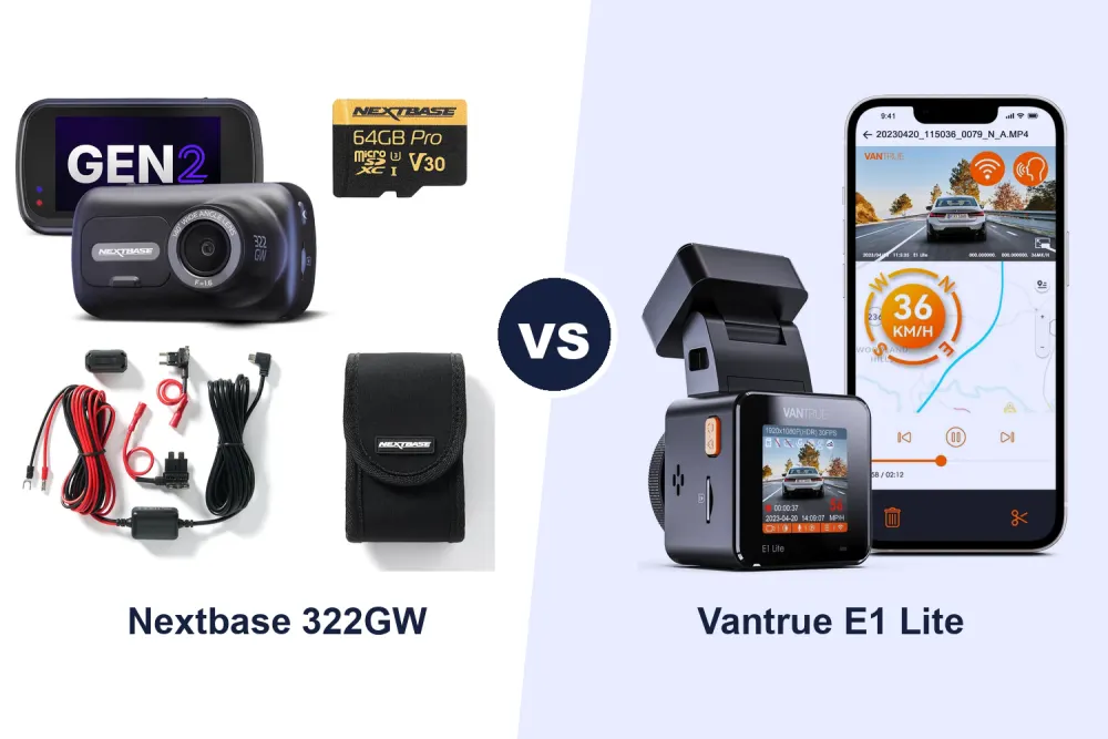 Best Dash Cam: Nextbase 322GW vs Vantrue E1 Lite Compared