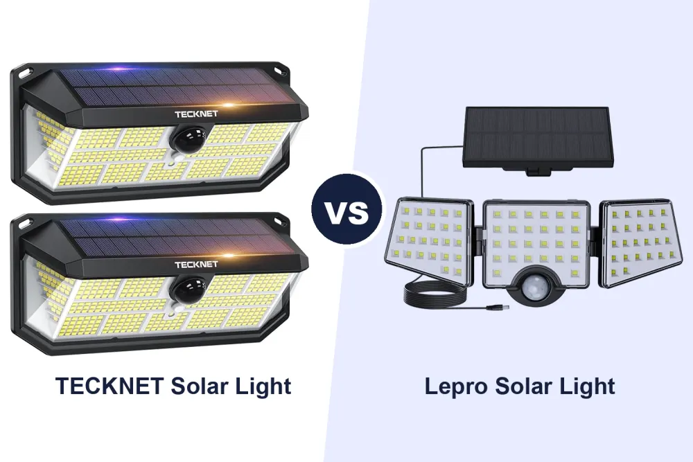Best Solar Security Light: TECKNET vs Lepro Compared