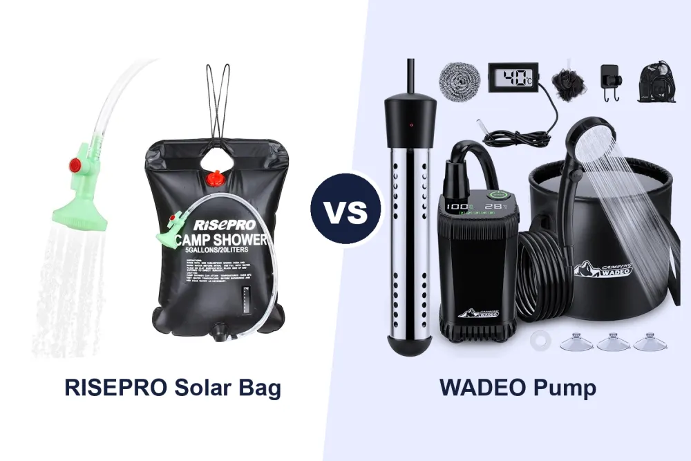 Best Portable Camping Shower: RISEPRO vs WADEO Compared