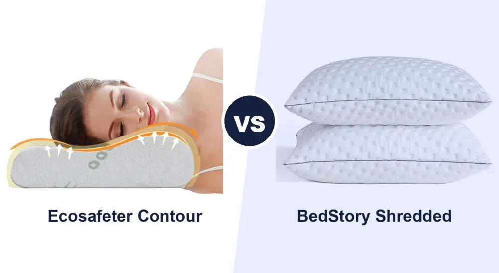 Best Memory Foam Pillow: Ecosafeter Contour vs BedStory Shredded Compared