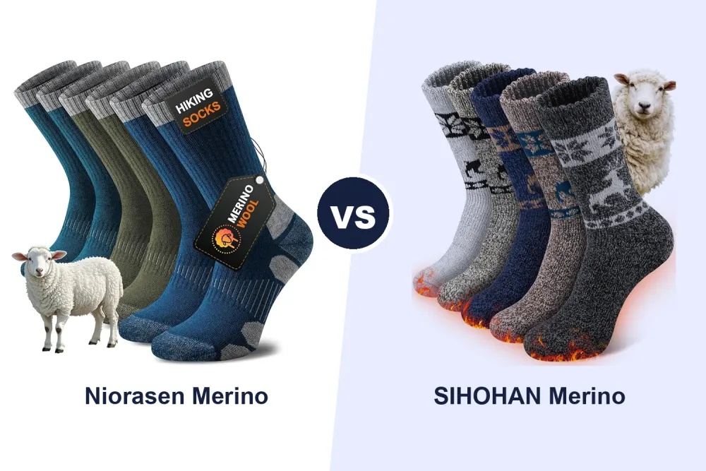 Best Merino Wool Hiking Socks: Niorasen vs SIHOHAN Compared