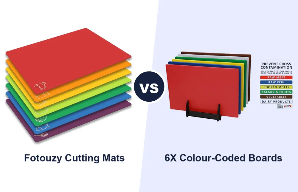 Best Colour-Coded Chopping Boards: Fotouzy Flexible Mats vs 6X Rigid Boards Compared
