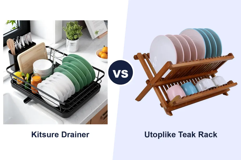Best Dish Drainer Rack: Kitsure Stainless Steel vs Utoplike Teak Compared
