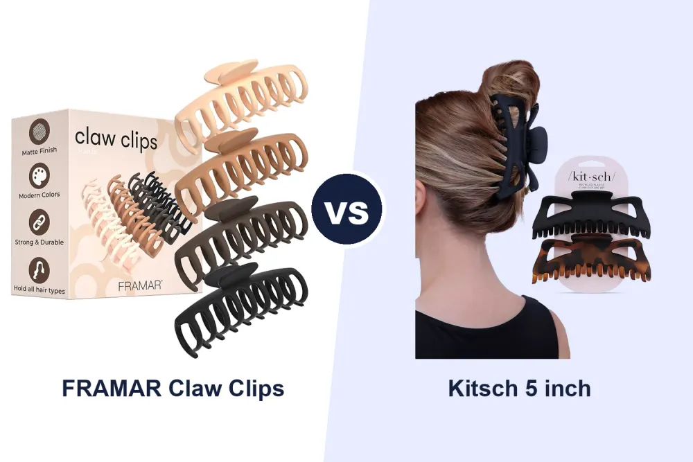 Best Large Hair Claw Clips: FRAMAR 4-Pack vs Kitsch 5 Inch Compared