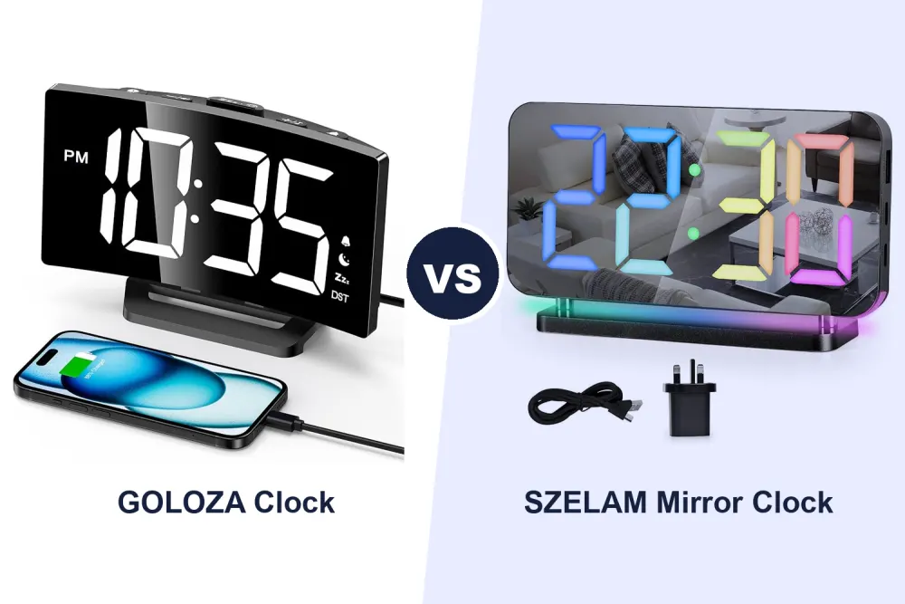 Best Digital Alarm Clock: GOLOZA vs SZELAM Mirror Clock Compared