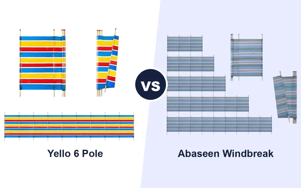 Best Beach Windbreak: Yello 6 Pole vs Abaseen Extra Tall Compared
