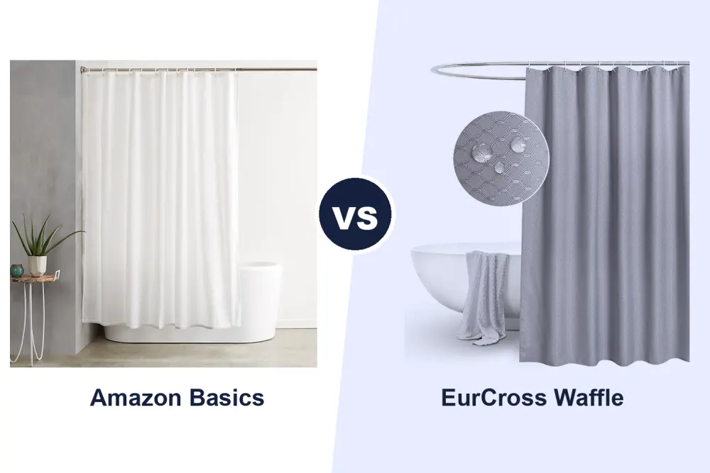 Best Shower Curtain: Amazon Basics White vs EurCross Waffle Weave Compared