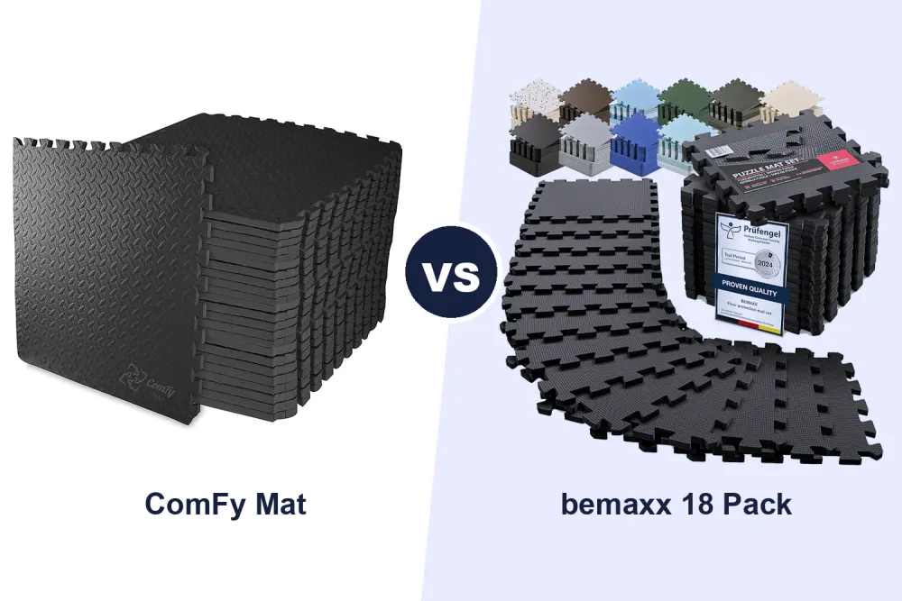 Best Interlocking Gym Floor Mats: ComFy Mat vs bemaxx 18 Puzzle Mats Compared