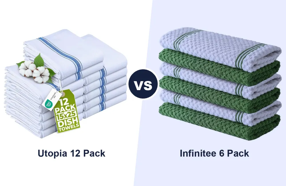 Best Tea Towel Set: Utopia Towels 12 Pack vs Infinitee Xclusives 6 Pack Compared