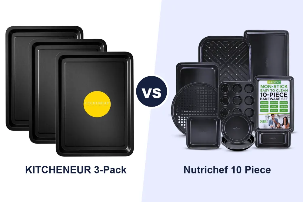 Best Baking Tray Set: KITCHENEUR 3-Pack vs Nutrichef 10 Piece Compared
