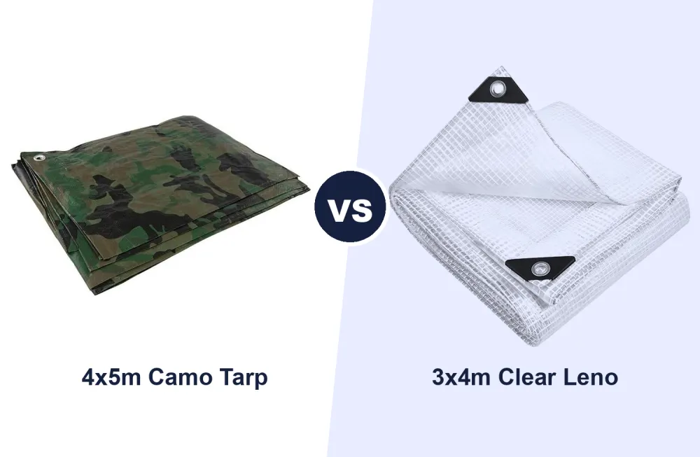 Best Waterproof Tarpaulin: 4x5m Camo Heavy Duty vs 3x4m Clear Leno Compared