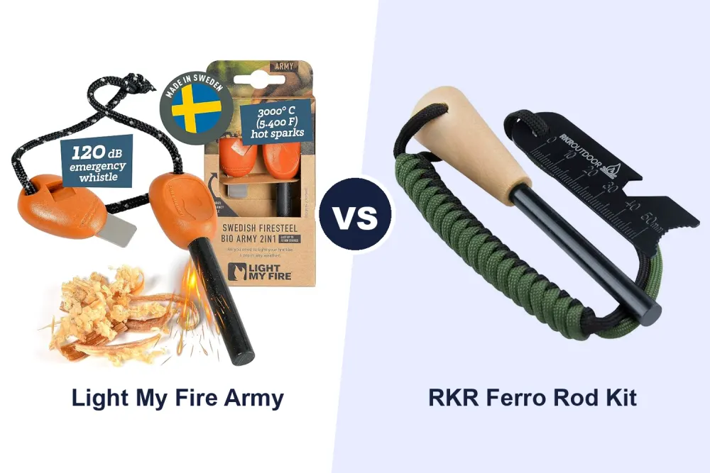 Best Ferro Rod Fire Starter: Light My Fire Army vs RKR Outdoor Kit Compared