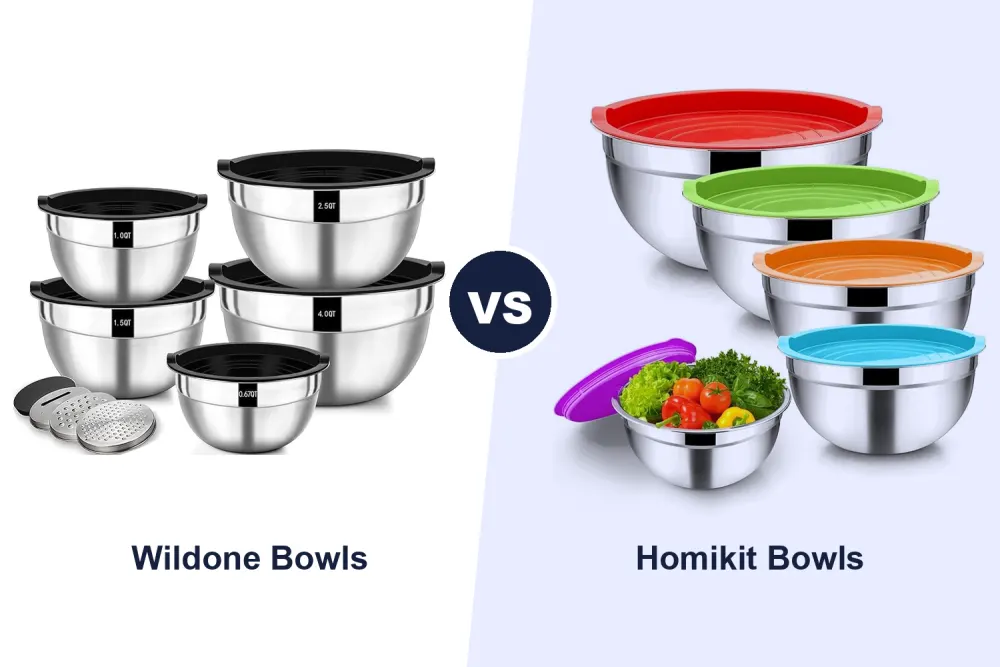 Best Mixing Bowls with Lids: Wildone vs Homikit 5 Piece Stainless Steel Compared