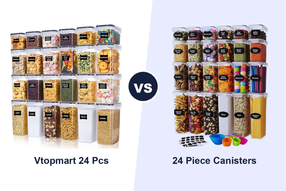 Best Airtight Food Storage Set: Vtopmart 24 Pcs vs 24 Piece Container Set Compared