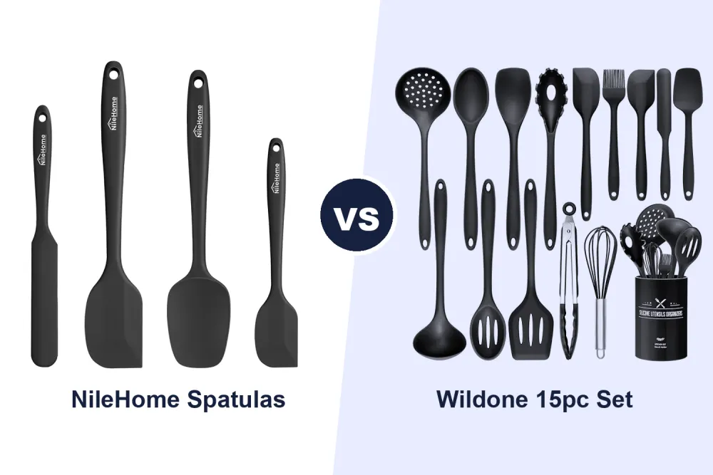 Best Silicone Kitchen Utensil Set: NileHome 4 Piece Spatulas vs Wildone 15 Piece Compared