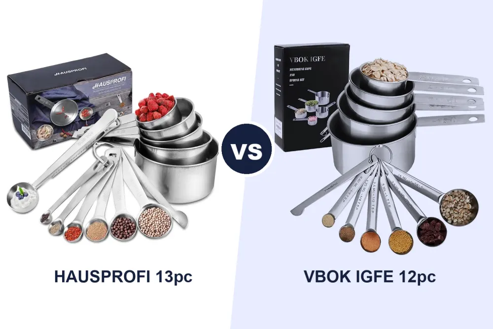 Best Measuring Cups and Spoons Set: HAUSPROFI 13 Piece vs VBOK IGFE 12 Piece Compared