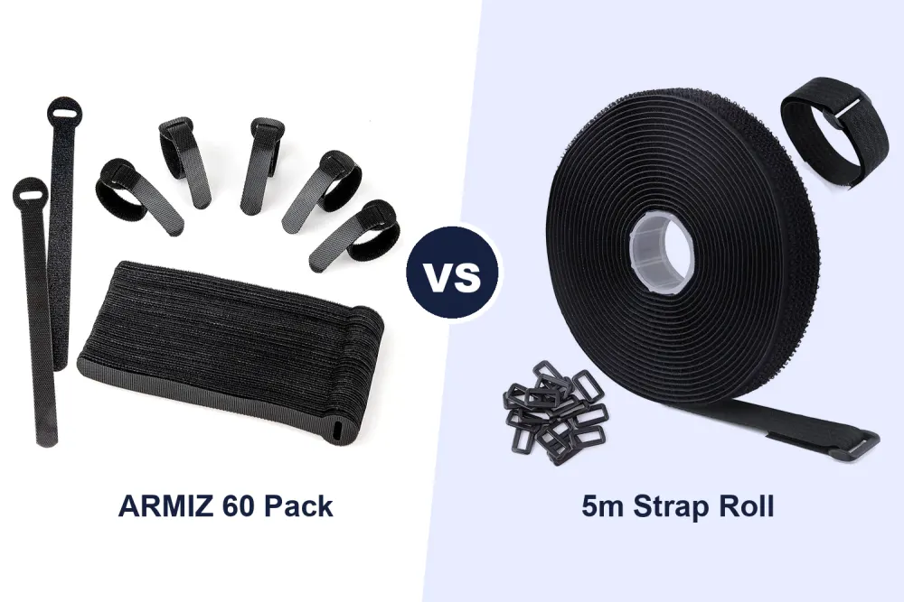 Best Reusable Cable Ties: ARMIZ 60 Pack vs 5m Cut-to-Length Roll Compared