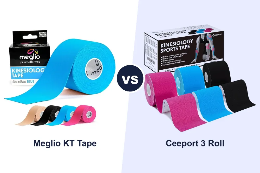 Best Kinesiology Tape: Meglio 5m Roll vs Ceeport 3 Roll Pack Compared