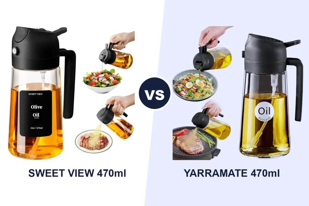 Best Cooking Oil Sprayer Bottle: SWEET VIEW vs YARRAMATE 470ml Glass Compared