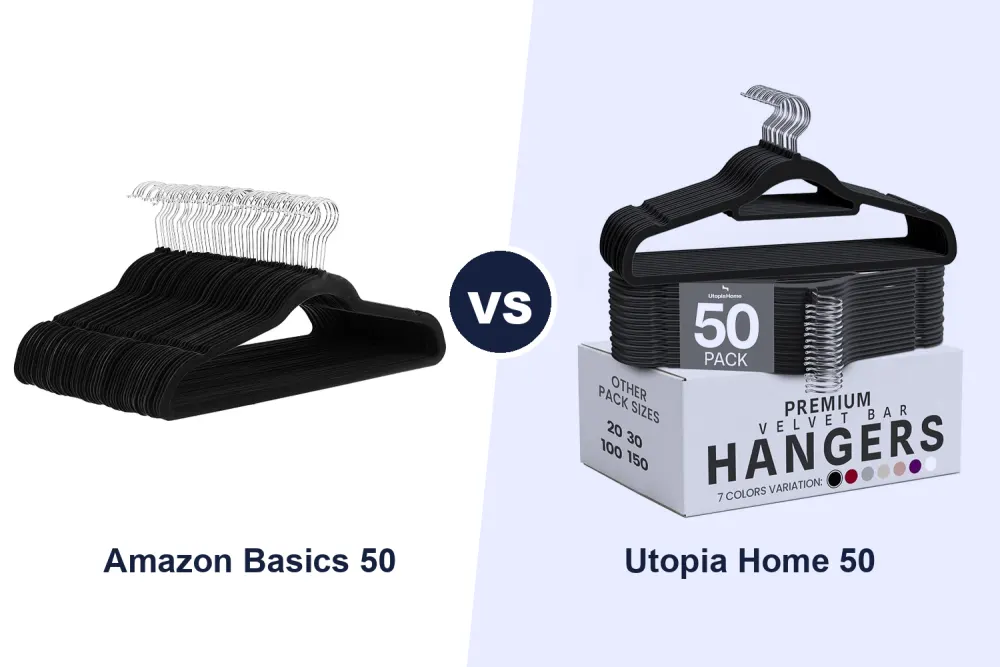 Best Velvet Hangers: Amazon Basics vs Utopia Home 50 Pack Compared