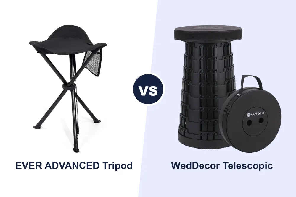 Best Folding Camping Stool: EVER ADVANCED Tripod vs WedDecor Telescopic Compared