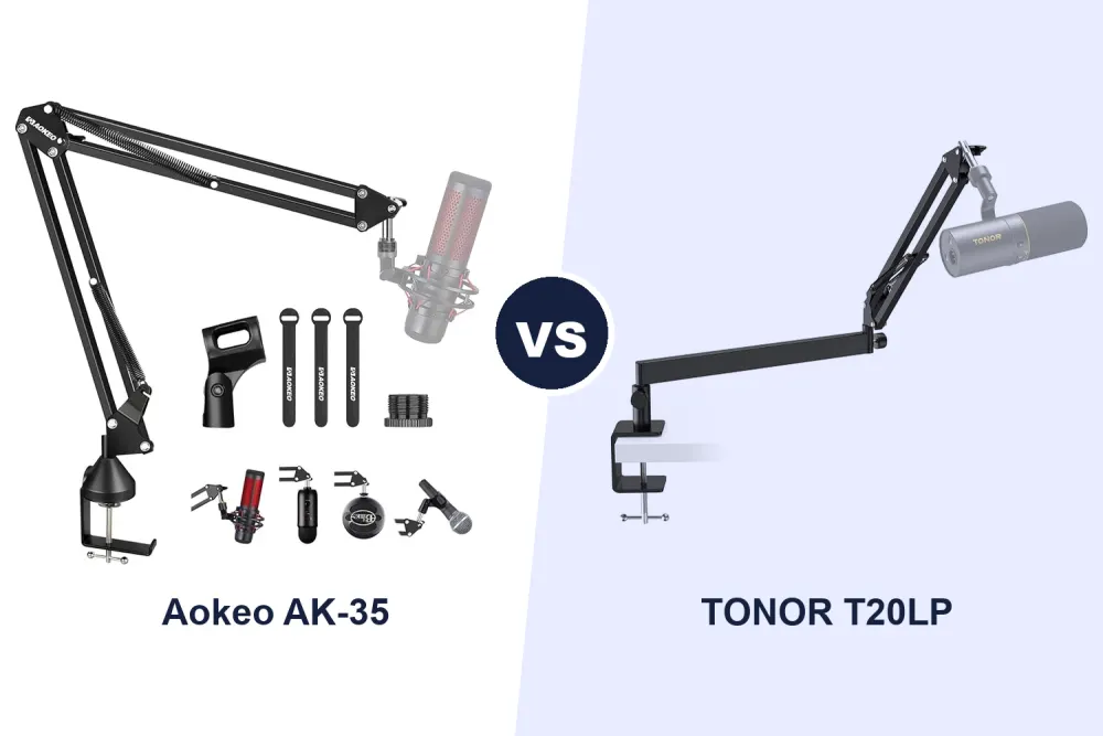 Best Microphone Boom Arm: Aokeo AK-35 vs TONOR T20LP Low Profile Compared