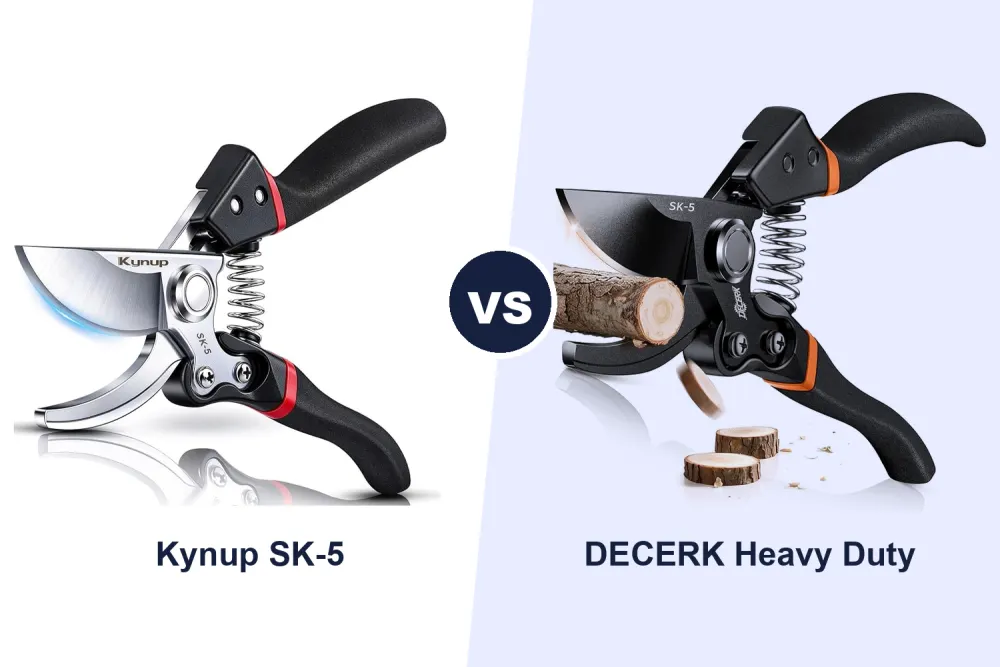 Best Bypass Garden Secateurs: Kynup SK-5 vs DECERK Heavy Duty Compared