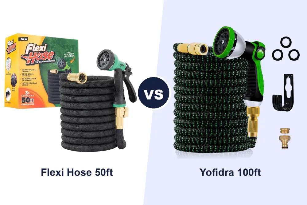 Best Expandable Garden Hose: Flexi Hose 50ft vs Yofidra 100ft Compared